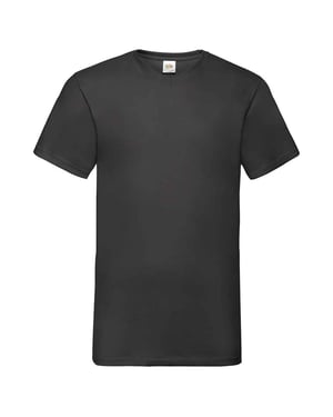 Fruit of the Loom Unisex Adult Waardevol V Hals T-shirt (Zwart)