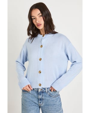 Crew Neck Soft Knit Knitted Cardigan