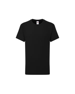 Fruit of the Loom Effen T-shirt voor kinderen (Zwart)