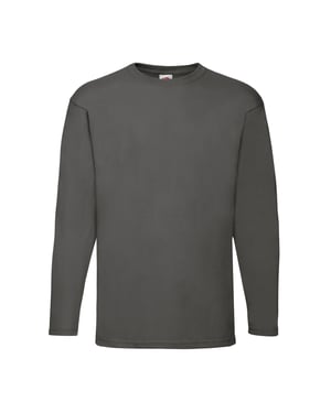 Fruit of the Loom Heren Valueweight T-shirt met lange mouwen (Licht Grafiet)