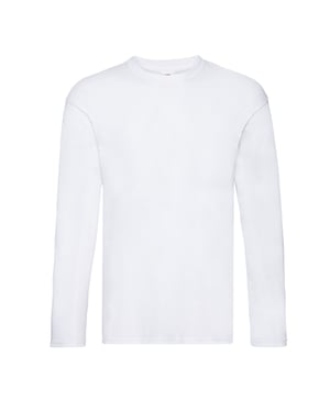 Fruit of the Loom Unisex Original Effen T-shirt met lange mouwen voor volwassenen (Wit)