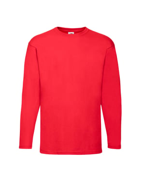 Fruit of the Loom Heren Valueweight T-shirt met lange mouwen (Rood)