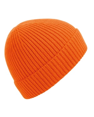 Beechfield Unisex Ribgebreide muts voor volwassenen (Oranje)