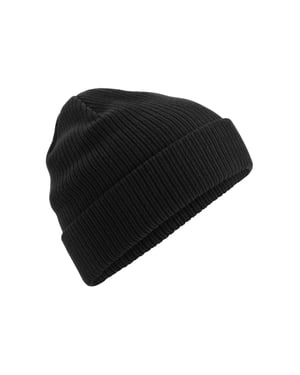 Beechfield Fijn gebreide Organic muts (Zwart)