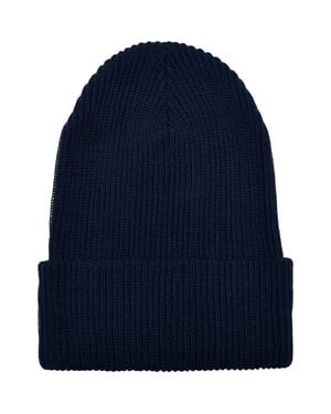 Flexfit Geribde gebreide muts van gerecycled garen (Marine)