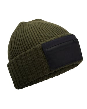 Beechfield Zip Patch muts (Militair Groen)