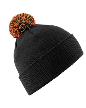 Beechfield Volwassenen Unisex Snowstar Beanie (Zwart/Oranje)