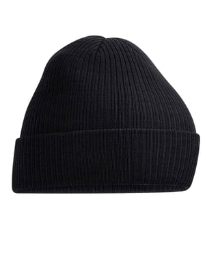 Beechfield Geribde muts Polylana (Zwart)