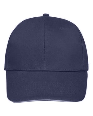 SOLS Buffalo 6 panel baseballpet (Franse marine / Wit)