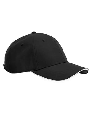 Beechfield Team Sport-Tech Cap (Zwart/Wit)