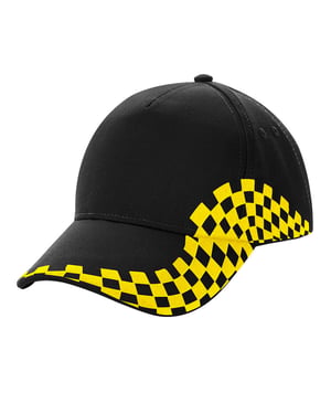 Beechfield Grand Prix Cap (ZWART/GEEL)