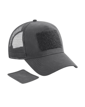 Beechfield Patch Snapback-truckkap (Grafietgrijs)