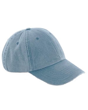 Beechfield Unisex Laag Profiel Vintage Denim-Look Cap (Vintage Licht Denim)