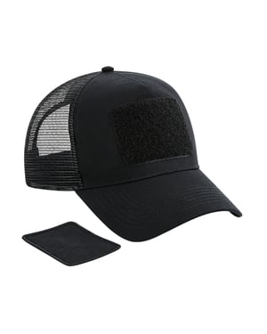 Beechfield Patch Snapback-truckkap (Zwart)