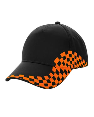 Beechfield Grand Prix Cap (Zwart/Oranje)