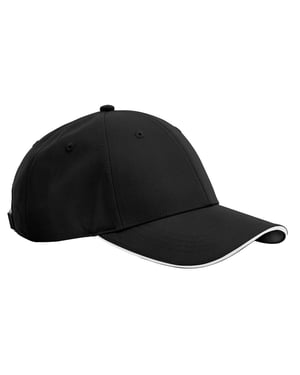 Beechfield Team Sports-Tech Baseballpet (Zwart/Wit)