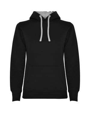 Roly Dames/Dames Urban Hoodie (Zwart/Heather Grijs)