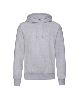 Fruit of the Loom Mens Classic Plain Hoodie (Grått)