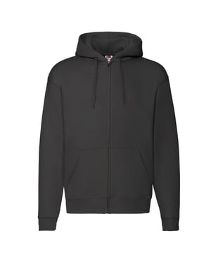 Fruit of the Loom Heren Premium Full Zip Hoodie (Zwart)