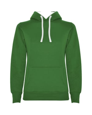 Roly Dames/Dames Urban Hooded Polycotton Sweatshirt (Kelly Groen/Wit)