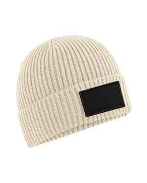 Beechfield Fashion Patch muts (Havermout/zwart)