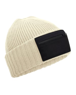 Beechfield Zip Patch muts (Zand)