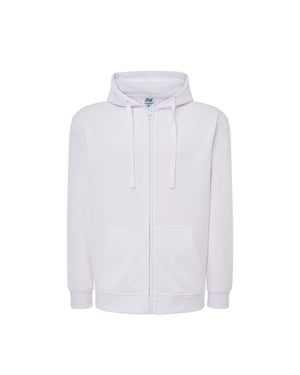 JHK Unisex Vuxen Enfärgad Hel Zip Hoodie (Vit)