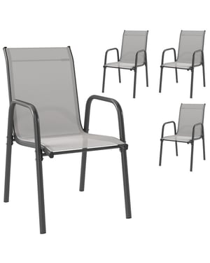 4goodz 4 stuks comfortabele tuinstoelen stapelbaar -