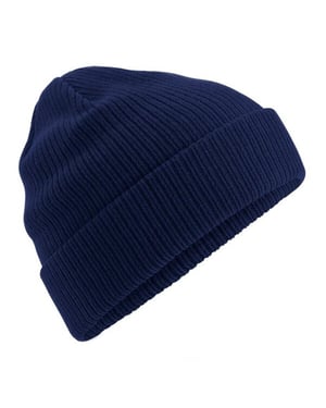 Beechfield Biologische Katoenen Beanie (Marine Oxford)