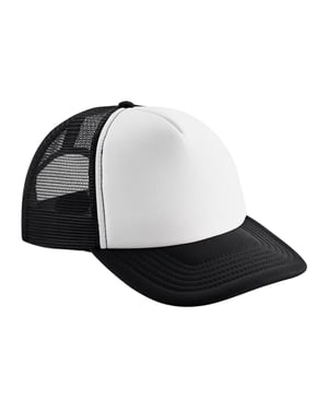 Beechfield Kinder/Kinder Vintage Trucker Cap (Zwart/Wit)
