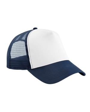 Beechfield Kinder/Kids Snapback Trucker Cap (Franse marine / Wit)