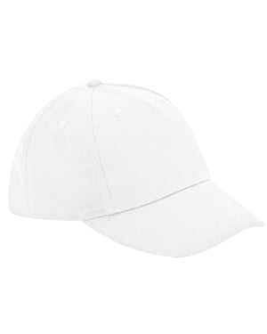 Beechfield 5 Panelen Biologisch Katoenen Baseball Cap (Wit)