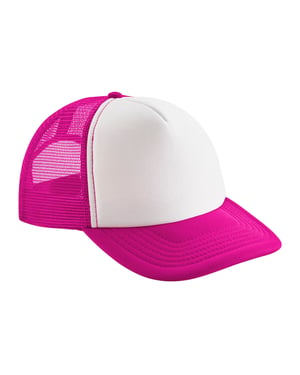 Beechfield Kinder/Kinder Vintage Trucker Cap (Fuchsia/Wit)