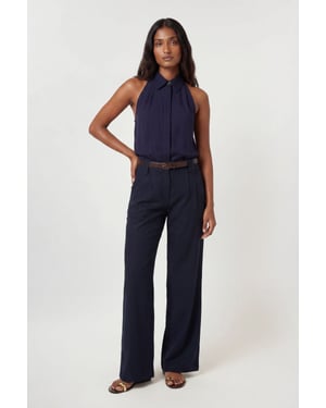 Premium Linen Viscose Halter Collared Woven Shirt