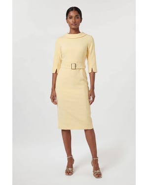 Tailored Roll Neck Pencil Midi Dress