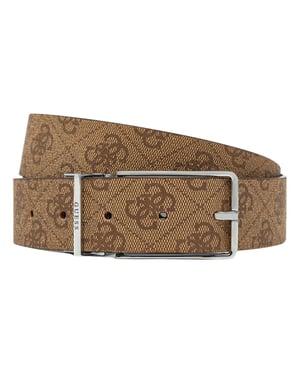 Guess Heren Bmaglo Riem Omkeerbaar rundleer (Bruin)