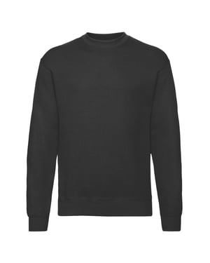 Fruit of the Loom Heren Klassiek Ingelegd Sweatshirt (Zwart)