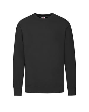 Fruit of the Loom Heren Lichtgewicht Set-In Sweatshirt (Zwart)