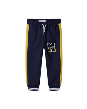 Minoti Jongens Fleece Gestreepte Joggingbroek (Blauw)