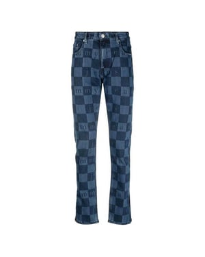 Tommy Hilfiger Heren Denim Leren Badge Jeans (Marine)