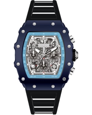 INVICTA Racing 69707 Herenhorloge - Quartz Uurwerk - Acryl met Zilveren Wijzerplaat - 43 mm