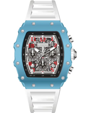INVICTA Racing 69695 Herrklocka - Kvartsrörelse - Akryl med Silver Zifferblad - 43 mm