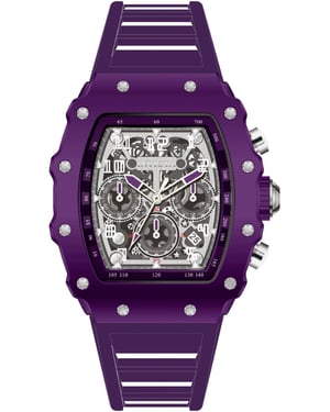 INVICTA Racing 69709 Herenhorloge - Quartz Uurwerk - Acryl met Zilveren Wijzerplaat - 43 mm