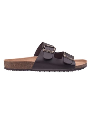 Iguana Heren Frisso Leren Sliders (Bruin/zwart)