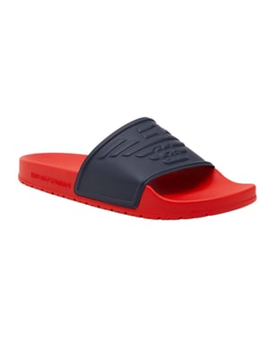 Emporio Armani Heren Sliders (Marine, Rood)