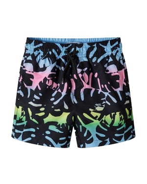 Minoti Jongens Philodendron Mesh Voering Zwemshort (Zwart)