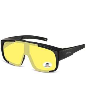 Montana Shield Unisex Fit Over Matte Black Yellow Polarized FO9