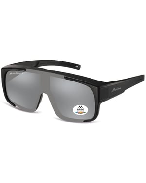 Montana Shield Unisex Fit Over Matte Black Silver Revo Mirror Polarized FO9