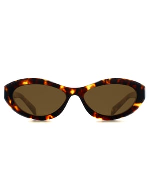 Prada Oval Womens Honey Tortoise Dark Brown PR26ZS