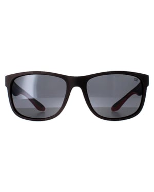 Caterpillar Rectangle Mens Matte Dark Grey Silver Flash Polarized CTS-8011